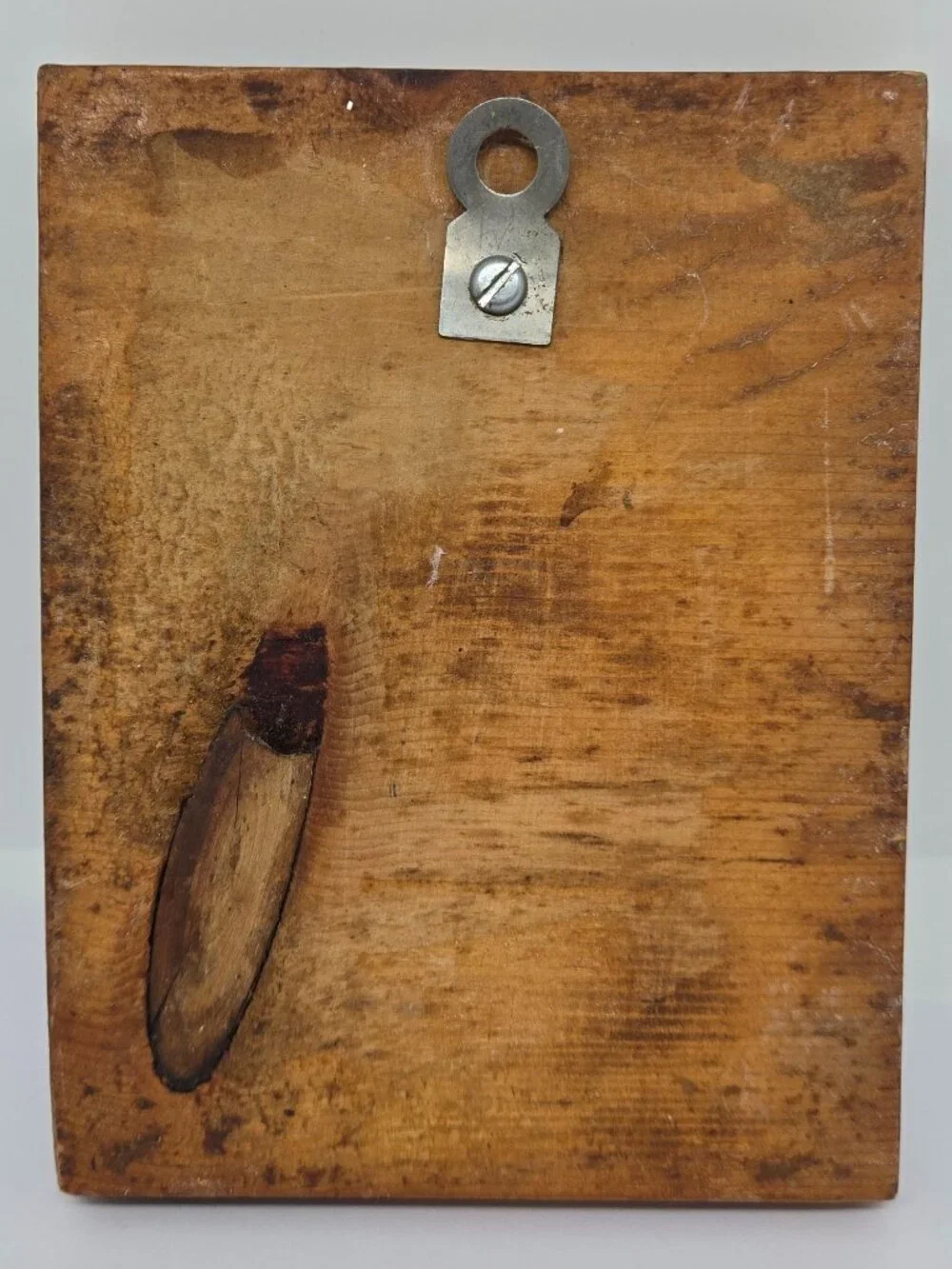 Vintage Wooden Wall Hanging, Man on Horse, Mustang, 4.25